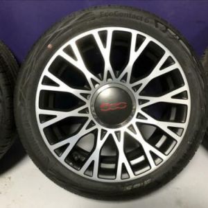 LM velgen Fiat 500 - 500C, 16 inch, zwart gepolijst met zomerbanden